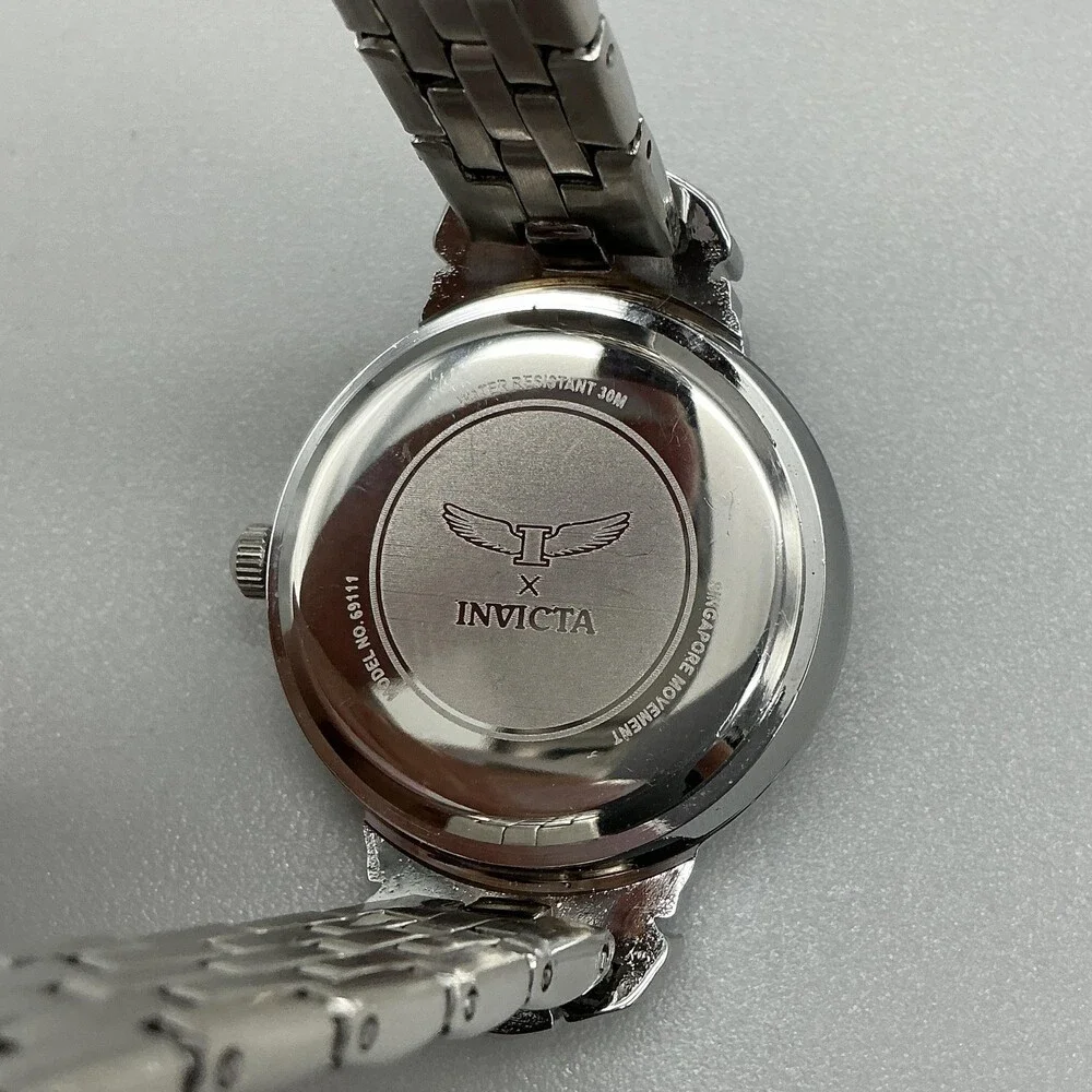 Invicta 69111 Womens Watch 30mm Silver Crystal Bezel Stainless Bracelet 7.75